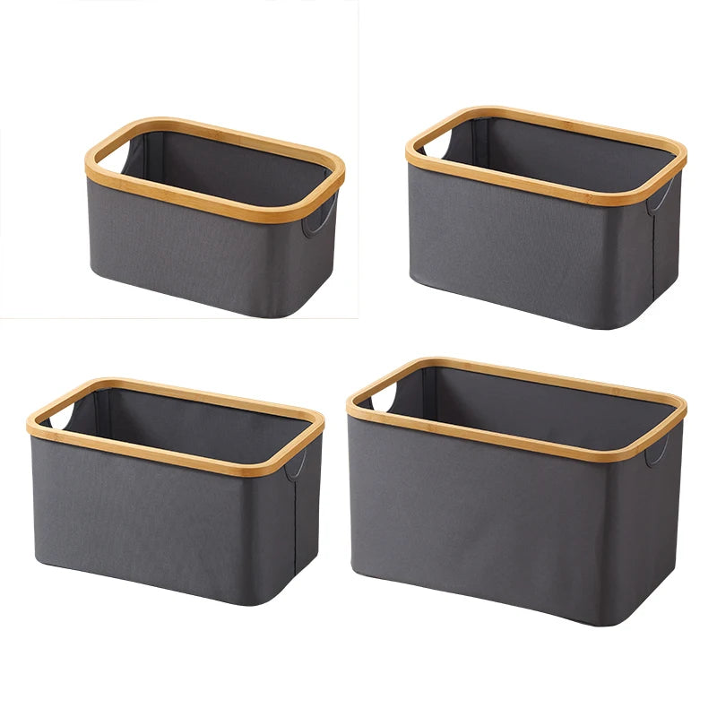 Fabric Storage Basket Foldable Polyester Laundry Basket Fabric Storage Frame with Handle