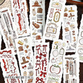 6pcs/pack Long Strip PET Tape Time to Answer Series Handbook Bottoming Collage Decoration