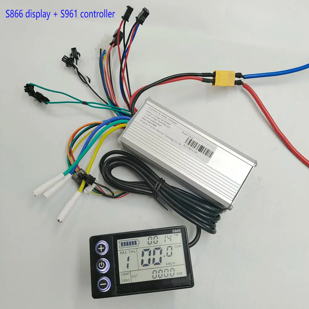 BLDC Controller S9-61 24v36v48v 500W 25A 9Mosfet+LCD DISPLAY S866 for Electric Bike Scooter Tricycle ATV MTB REPAIR DIY PART