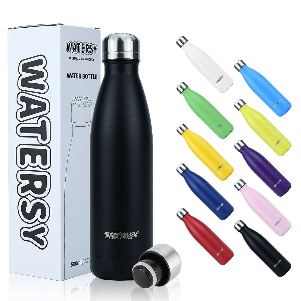 Watersy 500ML Eco-friendly Stainless Steel Vacuum Insulated Water Bottle Double Wall Water Vacuum Insulated Flasks & Thermoses