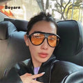 Boyarn Thick Line Mirror Legs Square Big Frame Sun Glasses Street Luxury Fashion Eyewear Wholesale Shades Sunglasses