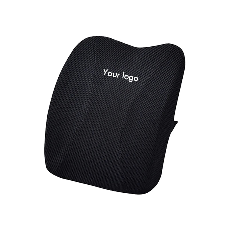 Customized Embroidery LOGO Memory Foam Car Back Support Cushion Ergonomic Lumbar Support Pillow