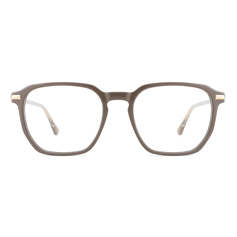 YC Women Vintage Eyeglasses Frames Men Eye Glasses Flat Top Acetate Metal Glasses Spectacles Retro Eyeglass
