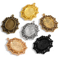 6 Colors Necklace Pendant Setting Cabochon Base Tray Bezel Blank Fit 25*18mm Oval Cabochon Jewelry Making C13