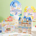 Kirakoko Play Scenes Sticker Farm Restaurant Amusement Park Theme Sticker Play Set Bear Dog Cat Rabbit Duck Mouse Decal Stickers
