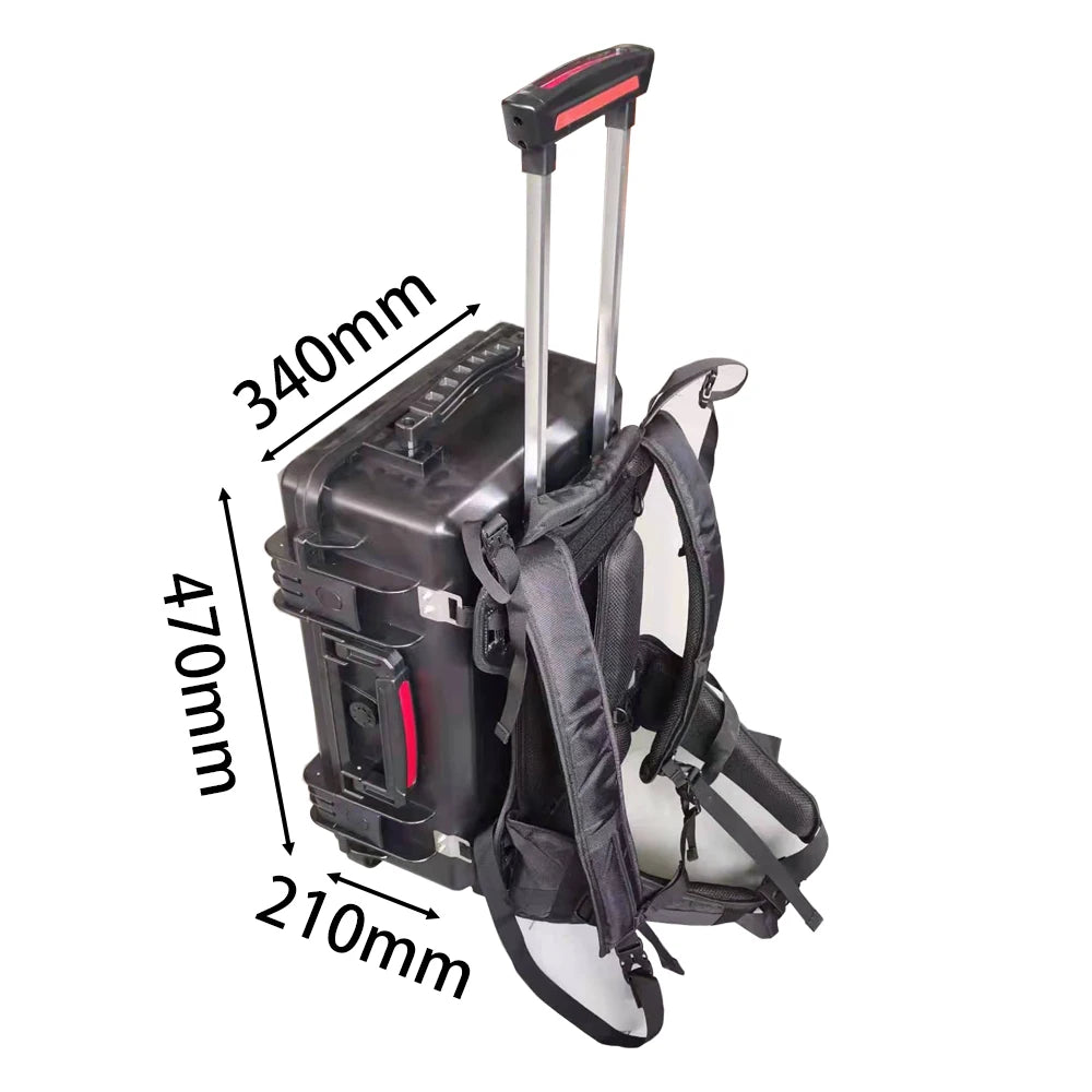 DPC082-4 Durable IP67 Stackable Hardshell Bags Luggage Equipment Waterproof Storage Boxes Plastic Eva case with Backpack