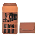 16 Pcs Stainless Steel Manicure Set with PU Leather Case Nail Clippers Set Folding Bag Manicure Tools