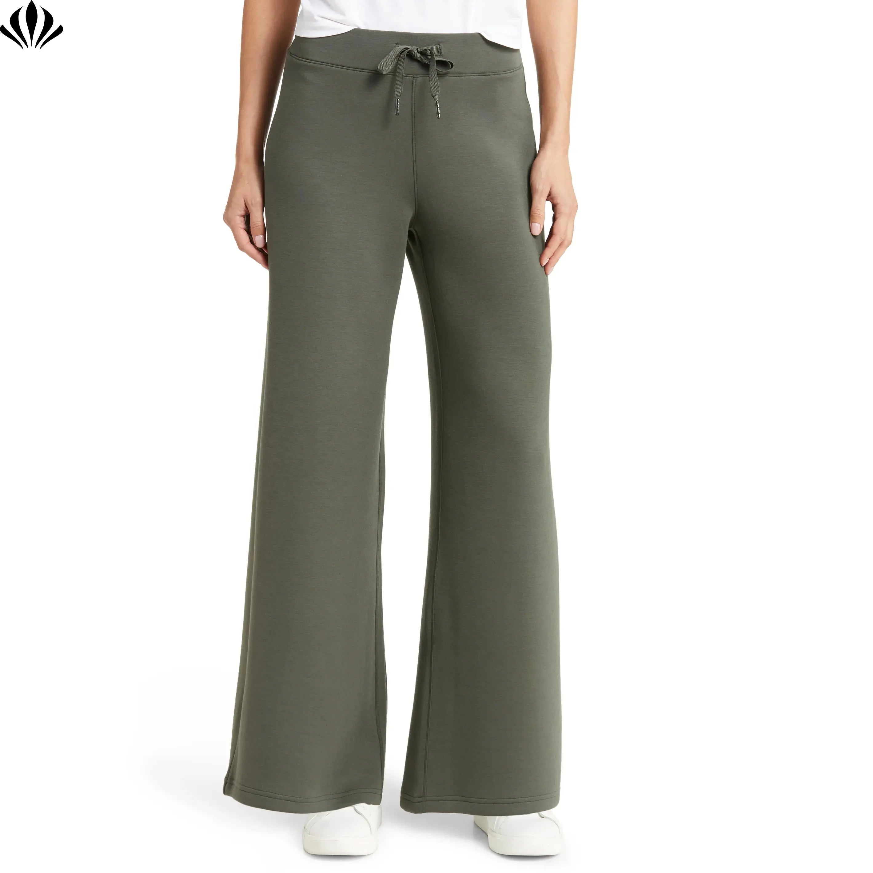 Best Selling Women's Comfort Modal Regular Fit  Elastic Drawstrings Wide Leg Pants