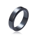 Wholesale Fashion Jewelry Black Color Non-magnetic Hematite Flat Ring Energy Stone Ring Designs for Men