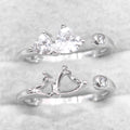 Semi Mount 4*4+5*5mm Sterling Silver Ring Heart Shape Empty Frame Blank Support Setting S925 Base Without Center for DIY Inlay