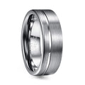 Wholesale Tungsten Ring Silver Grooved Brushed Surface Tungsten Wedding Rings for Men