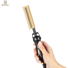 Electric Hot Comb Dual Voltage Copper Heater Hair Curler Copper Comb Hair Care Luxury Hair Comb