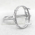 Sterling Silver 13*18mm Semi Mount Ring Empty Frame Blank Support Claw Setting S925 Mountain Base Without Center Stone DIY Inlay