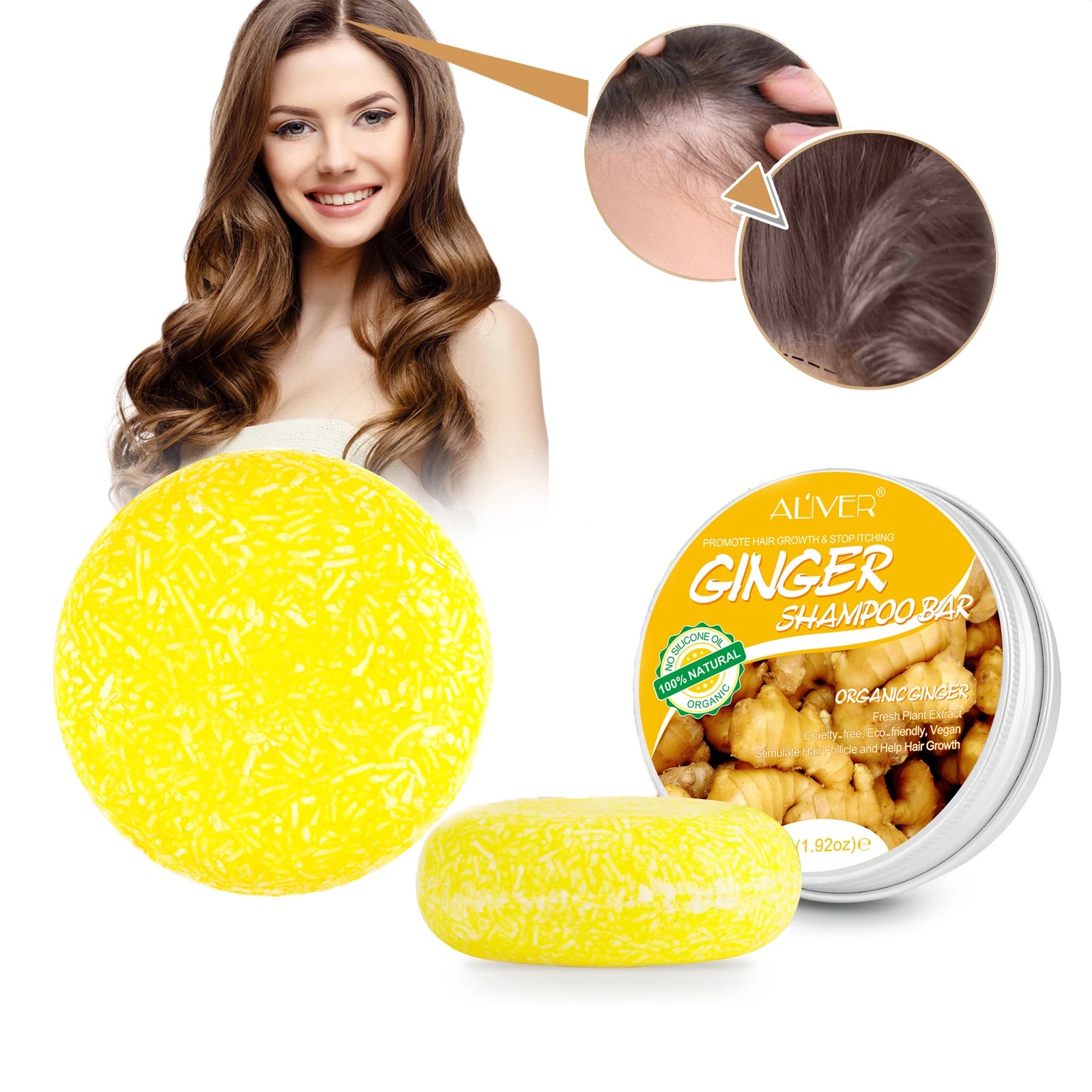 Wholesale Anit Hair Loss Natural Organic Chinese Ginger Hair Shampoo Bar for Hair Growth Repairing Moisturizing