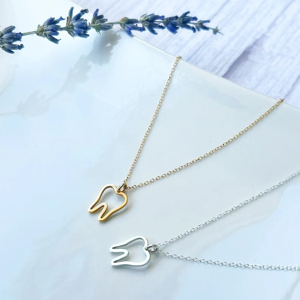 Teething Necklace Cadenas De Oro Laminado 18k Dental Tooth Necklace Dental Tooth Necklace