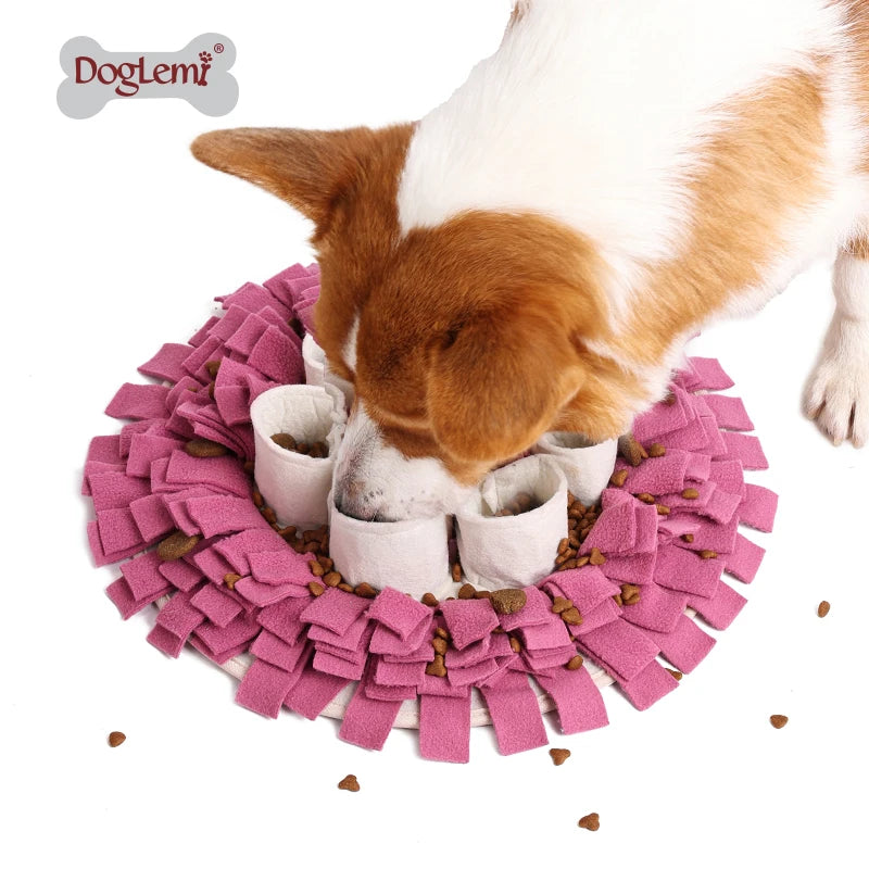 Eco-Friendly Soft Fleece Sheep Dog Snuffle Mats with Anti-Slip Bottom Pet Dog Snuffle Feeding Mat Bowl Type