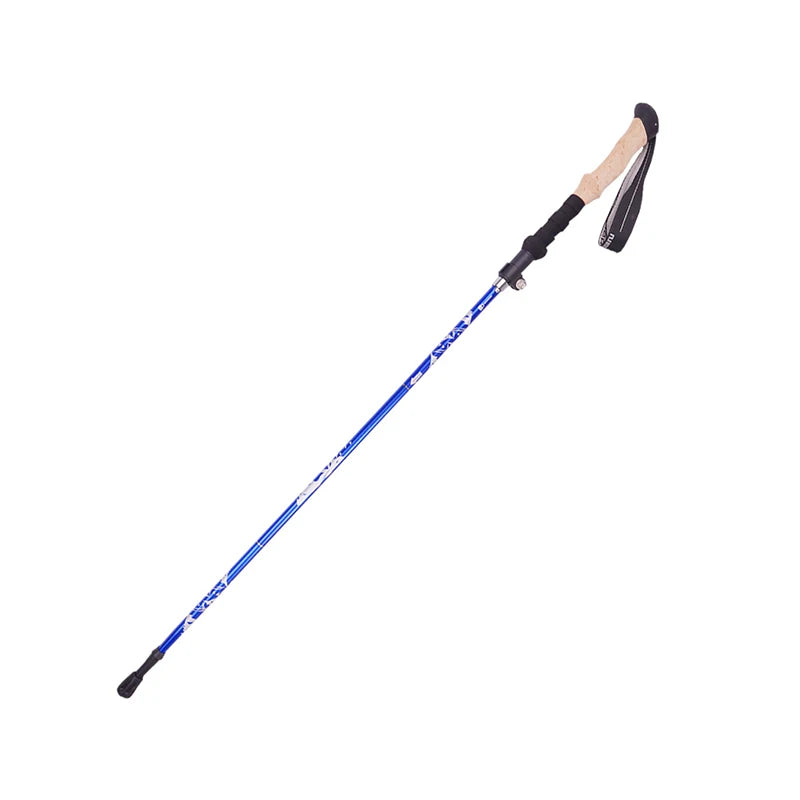 7075 Aluminum 5-Section Telescopic Trekking Poles Tungsten Carbide Tips Quick Lock-Lightweight EVA/Cork Handles 250 Hiking Stick