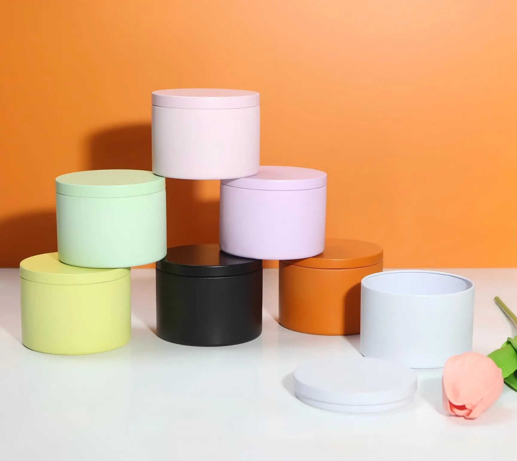 Round Candle Tin Box 8oz 10oz 16oz Large Cylinder Tin Candle Container Healing Fragrance Gift Candle Box Packaging for 8oz Tin