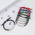 Blank Engravable Bracelet - Stainless Steel Rope with Rectangular Charm Custom Text/Number Unisex Jewelry Gift