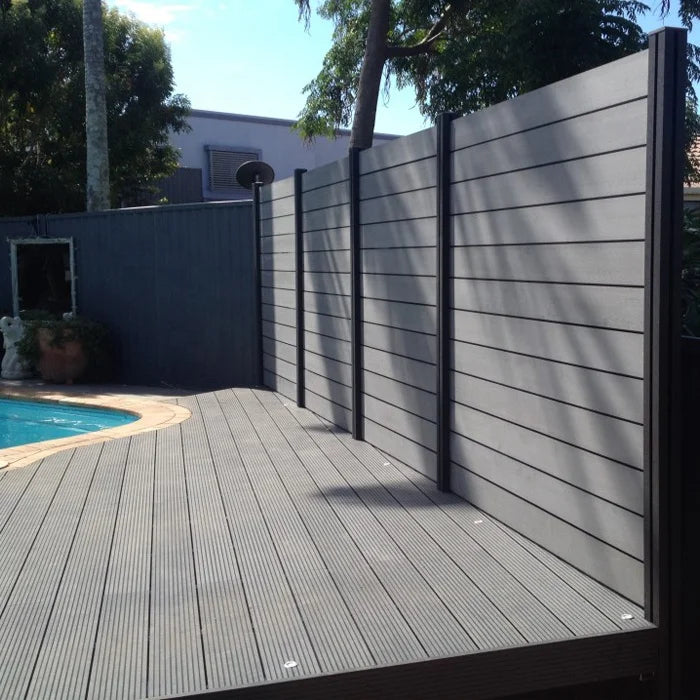 UK Modern European Decorative Wood Plastic Composite WPC Privacy Fence Waterproof UV Resistance Low Maintenance Garden WPC Fence