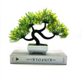Hot Selling Artificial Flowers Bonsai Green Pot Guest-Greeting Pine Bonsai Simulation Potted Plant Ornament for Home Decor