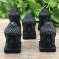 HUIYING Crystal Crafts For Souvenir natural Gemstones 3.5inch black obsidian buddha head for home decoration