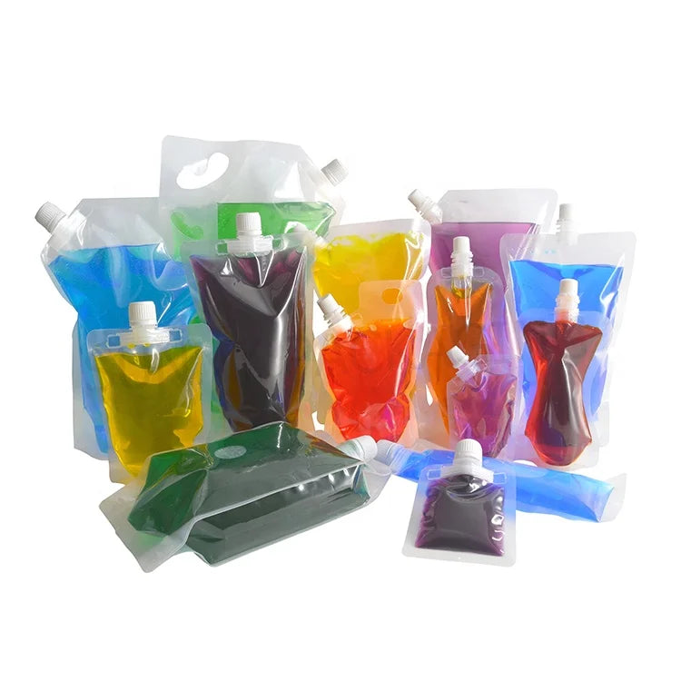 Recyclable Freezing Juice Custom Clear Drink Beverage Spout Pouch Packaging Plastic Liquid Bag