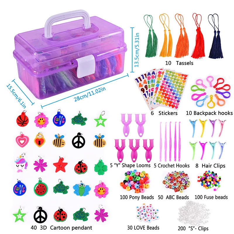 Wholesale DIY Rubber Band Bracelet Set 36 Color TPR Rubber Band Bracelet Making Refill Kids Craft Kits