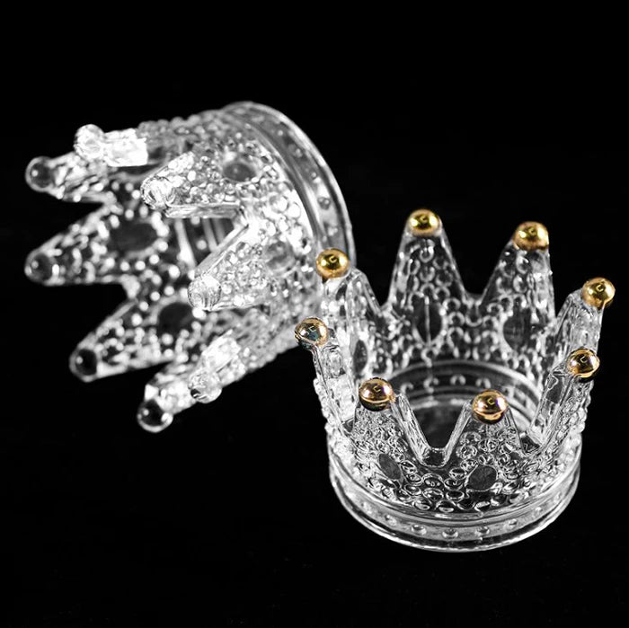 2 in 1Nail Art Tool Glass Dappen Dish for Nail Acrylic Liquid Powder Nail Crystal Bowl Crown Glass Nails Cup Pen Holder