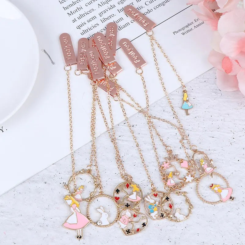 School Office Stationery Bookmarks Books Stationery Gift Novelty Cute Metal Bookmark Tassel Pendant Bookmark