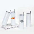 20 oz Double Wall Steel Blank Sublimation Straight Tumbler Water Bottle With Straw