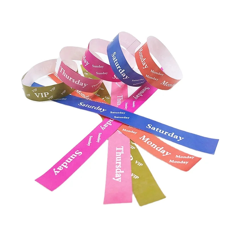 Custom Waterproof 3/4 Inch Paper BraceletsTyvek Paper Wristbands for Events