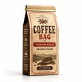 Custom Vintage Kraft Coffee Bag With Tin Tie Side Gusset Pouch Premium Roast Arabica Coffee Bean Packaging