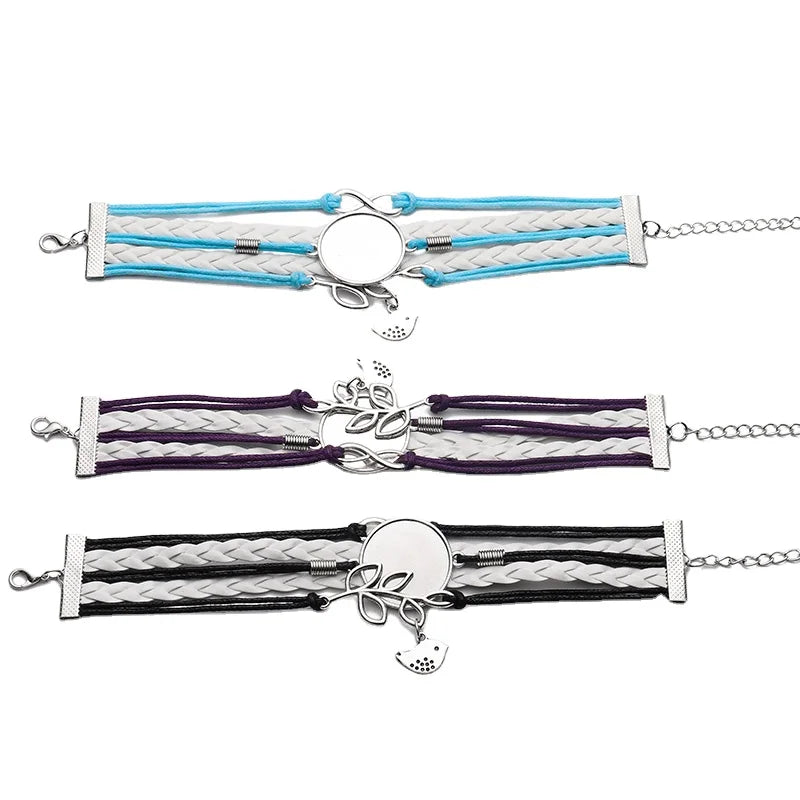 Valentine's Day Woven Bracelet Jewelry Bangles Sublimation Bracelet