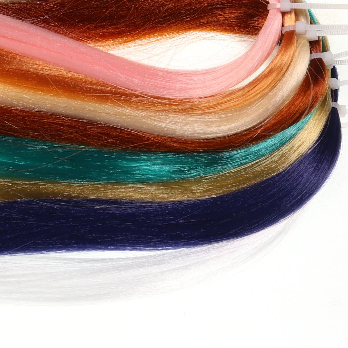 10 Color Fiber Fly Tying Material Silk Fiber Synthetic Fibers Hair Floss for Saltwater Fishing Salmon Sabiki Rig Lures
