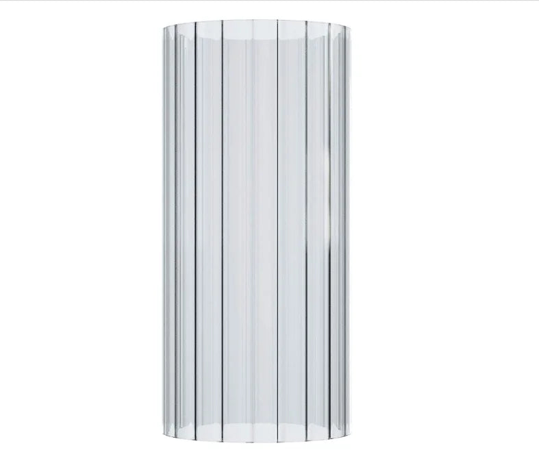 Custom Made Clear Heat-resistant Open Ended Glass Striped Candle Holder Chimney Tube Shade