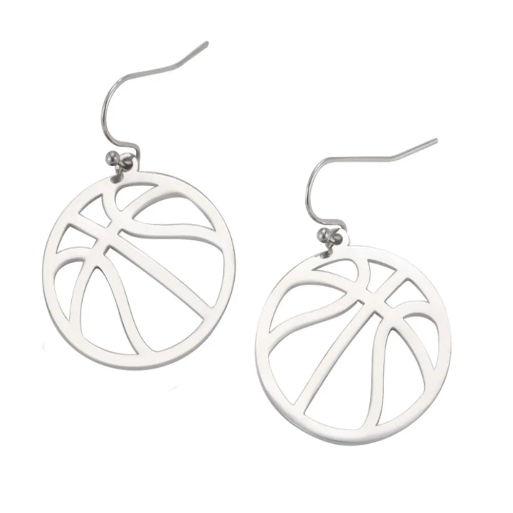 Wholesale Stainless Steel Basketball Wives Hoop Pendant Charm Earrings Jewelry Earring Women China Manufacturer Supplier