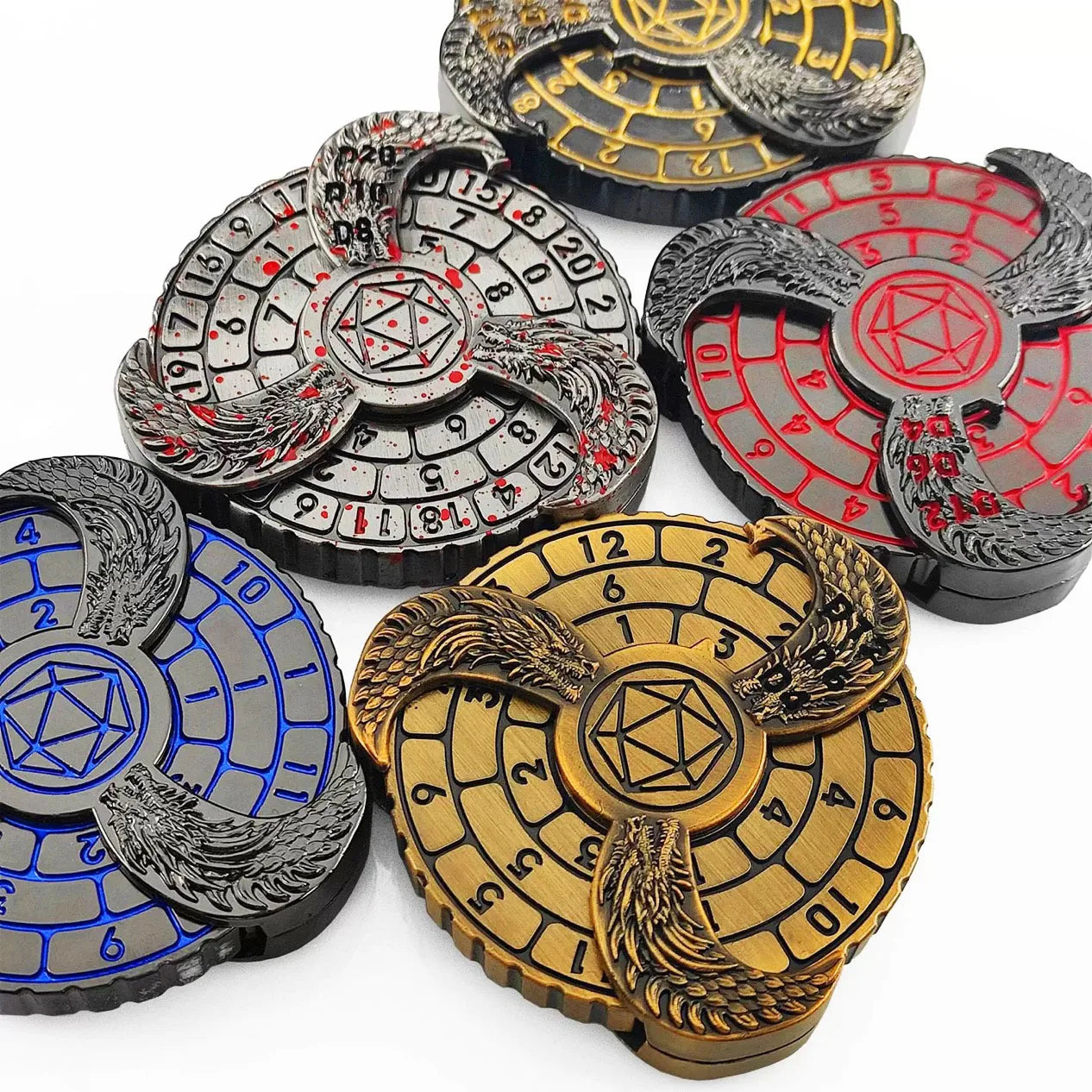 Large Polyhedral Dice Set Metal & Resin D20 D12 D10 D8 D6 D4 for MTG RPG Roleplaying Tabletop Game Board Game Accessories