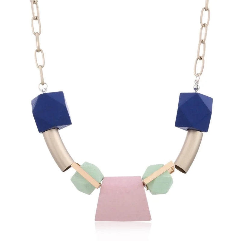 2026 Spring Jewelry Bohemian Wood Bead Link Chain Necklace Africa Choker Necklace for Party