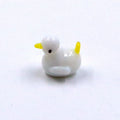 Tiny Miniature Handmade Murano Lampwork White Glass Duck Figurine