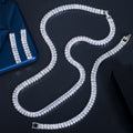 Flash Quality Cubic Zircon Iced Out CZ Chain Bridal Wedding Tennis Jewelry Luxury Women 3 Piece Set Earrings Bracelet Necklace