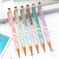 Creative Marble Pattern Ballpoint Pen Smooth Writing 2 in 1 Touch Screens Crystal Metal Pen for Office School Supplies Gift
