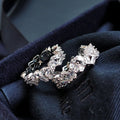 HOVANCI 4 European Hot Selling 18K White Gold Plated Zircon Irregular Stacking Rings Shining Crystal Diamond Band Ring for Women