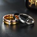 Couple Rings for Men Women High Quality Stainless Steel Cubic Zirconia Wedding Rings Gold 18k Couple Gold Plated