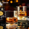 In Stock Modern Transparent Lead Free 12 oz Whisky Glass Tumbler Custom Logo Thermo Insulated Double Walled Cocktail Vodka