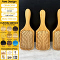 Wholesale Portable Natural Bamboo Scalp Hair Cleaning Brush Pandle Hair Brush Air Cushion Massage Comb Custom for Salon Beauty