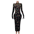 Elegant Velvet Diamond Birthday Wedding Guest Long Dress Ladies Tassel Night Club Party Dress Plus Size Women Prom Evening Dress