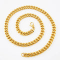 Luxury Chain Necklace Hip Hop Gold Plated Miami Stainless Steel Curb Cuban Link Chain Necklace Women Men Jewelry