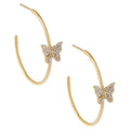 LOZRUNVE 925 Sterling Silver Full Pave Diamond CZ Butterfly Large Hoop Fashion Earring Wholesale
