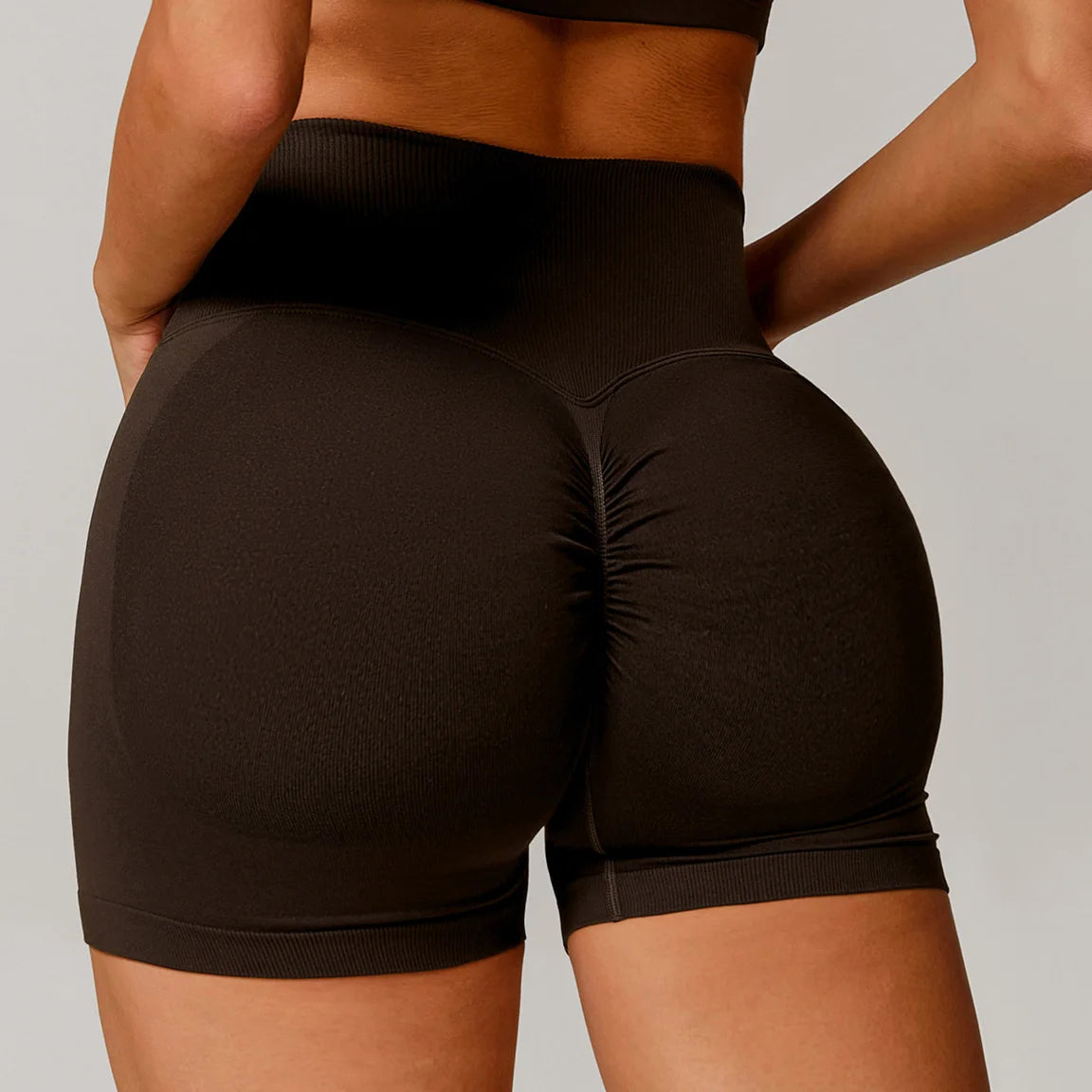 Janya Custom Logo Spandex/Nylon Compression Gym Shorts Women V Waist Yoga Scrunch Butt Lift Activewear Four-Way Stretch Fitness